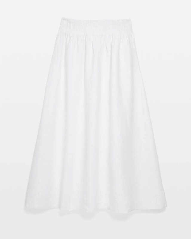 Linen A-line Midi Skirt - image 5